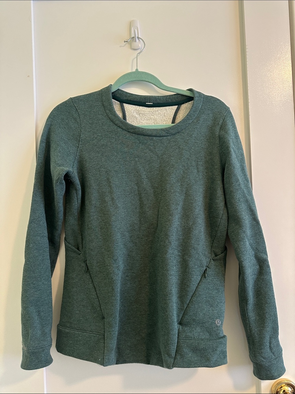 lululemon athletica Deep Green Crew Sweatshirt with back cutouts